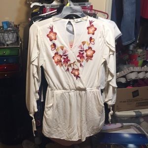 Ivory floral romper